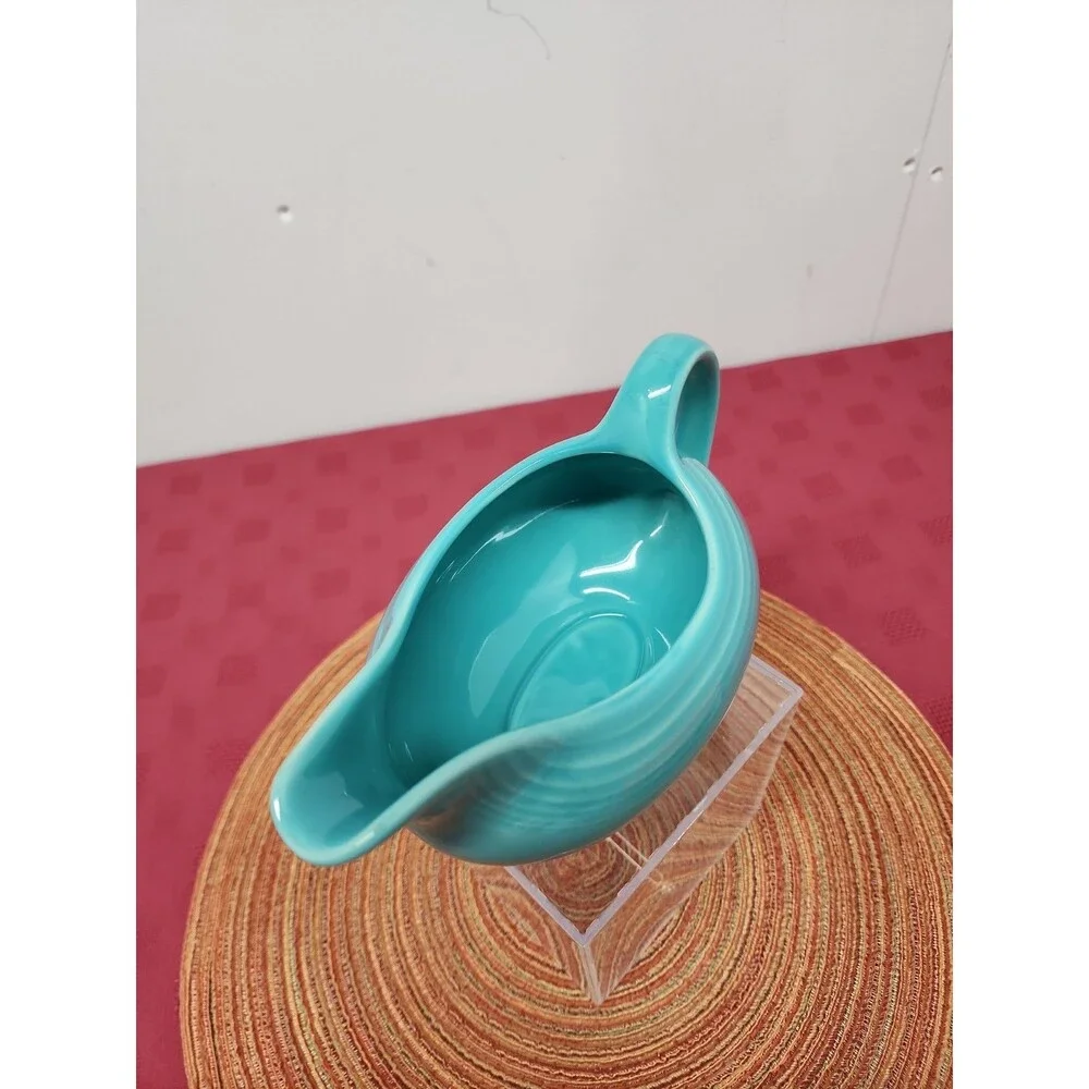 Vintage Fiesta Turquoise Gravy Boat Homer Laughlin 2005 Never Used Made In USA